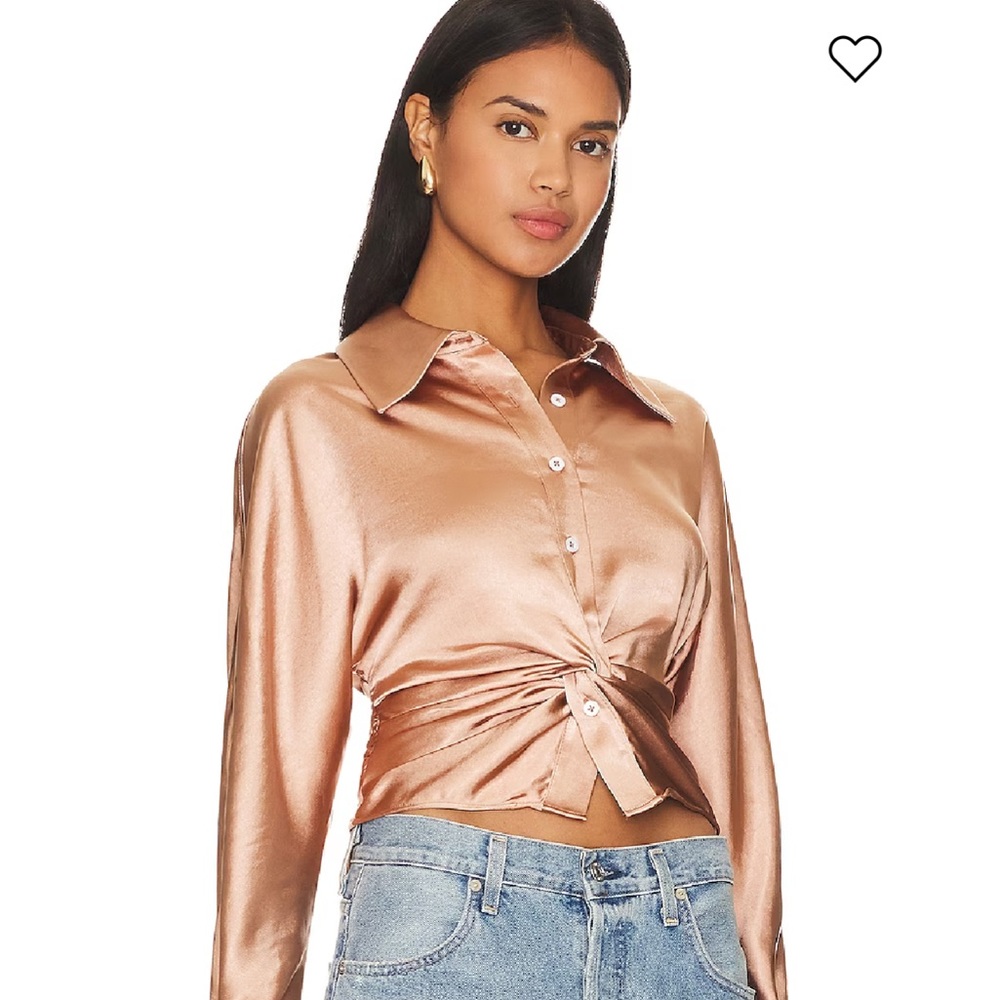 Song of Style Mila Blouse in Fawn Brown, Size: M